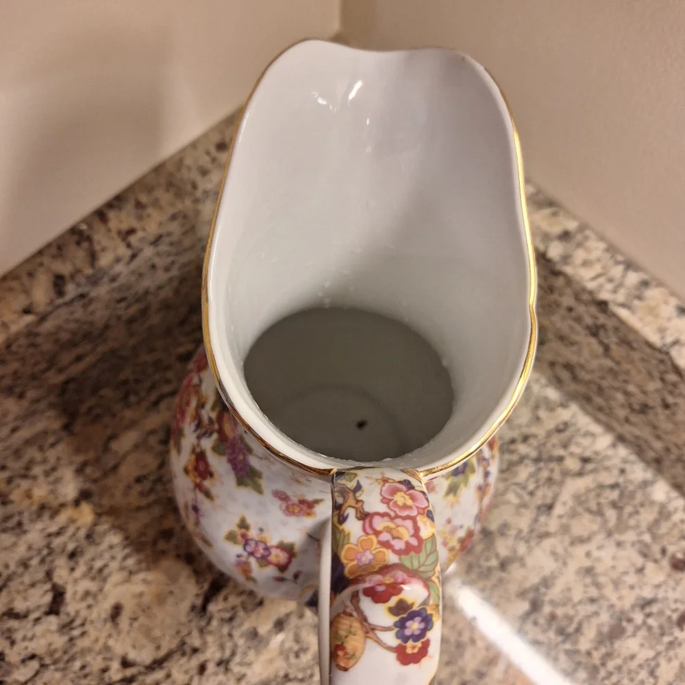 Vintage Baum Bros Pitcher~Formalities~Floral Chintz~Vase~Fine China~10 In